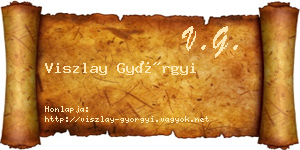 Viszlay Györgyi névjegykártya